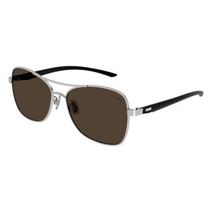 NWT PUMA PE0167SA 004 Sunglasses Silver Silver Brown/ Sunglasses